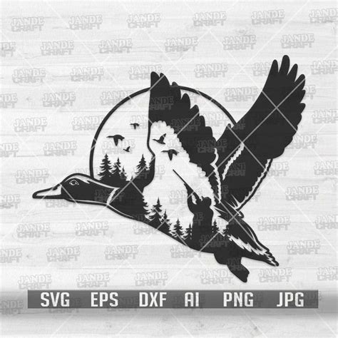 Wild Duck Hunting svg | Lake Scene Clipart | Camping Stencil - Inspire Uplift