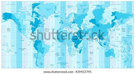 World Map Standard Time Zones Colors Stock Vector (Royalty Free ...