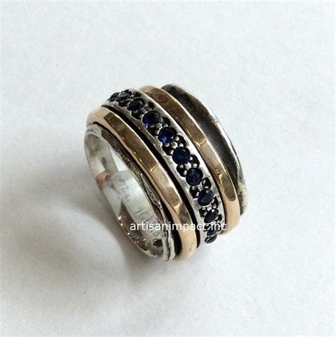 Mothers Ring, Gold Silver Band, Blue Sapphire Ring, Infinity Ring ...