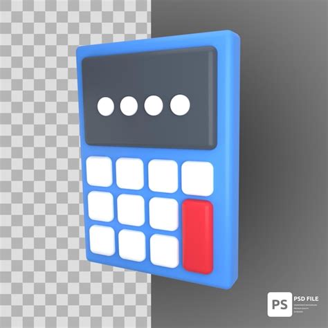 Premium PSD | Calculator in 3d illustration design assets