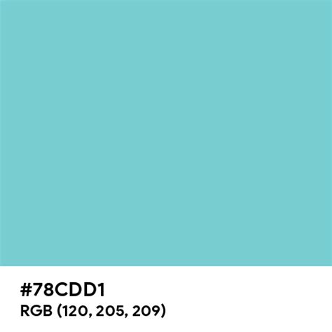 Turquoise CMYK color hex code is #78CDD1