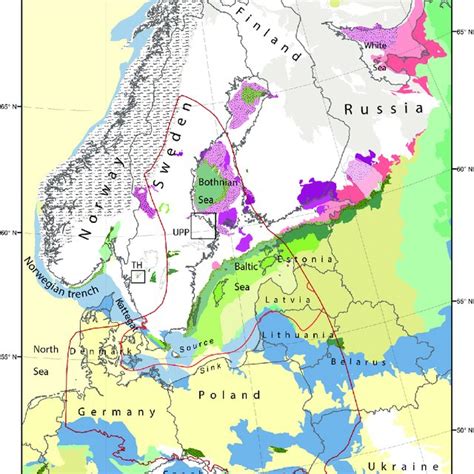 Bathymetry and major landforms of the Baltic Sea. Bathymetric data from ...