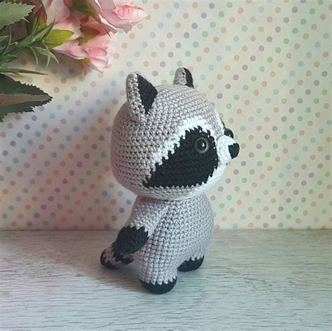 Crochet raccoon gift toy / small knitted stuffed animal | Etsy