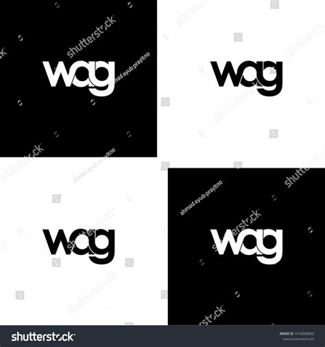 Wag Letter Original Monogram Logo Design Stock Vector (Royalty Free ...