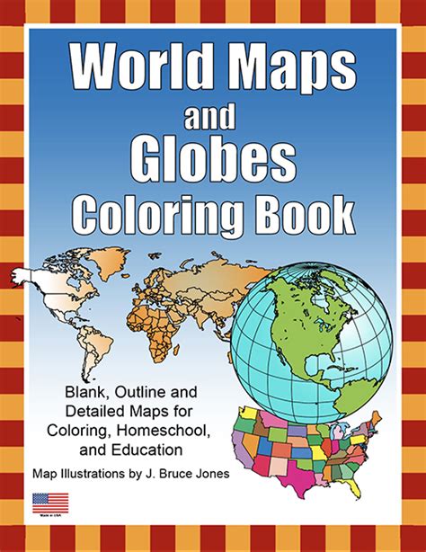 World Maps and Globes Coloring Book - BJ Design