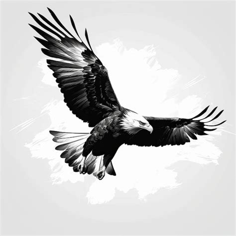 Premium AI Image | A silhouette black and white photo of an eagle