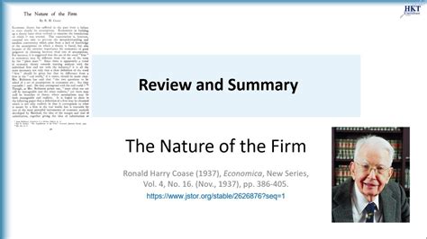 Summary of Coase Ronald (1937): "The Nature of the Firm" - YouTube