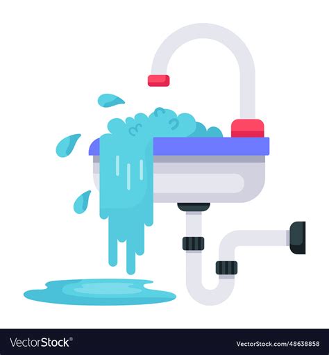 Sink overflowing Royalty Free Vector Image - VectorStock