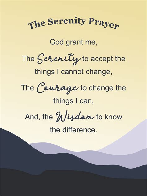 The Serenity Prayer Version - 10 Free PDF Printables | Printablee