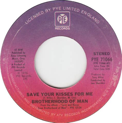 Brotherhood Of Man – Save Your Kisses For Me (1976, Terre Haute ...