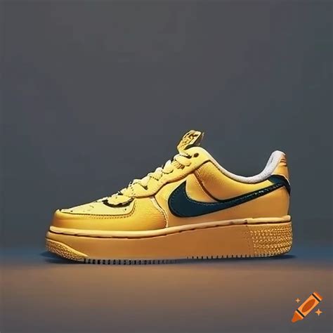 Yellow and black nike air force 1 shoes