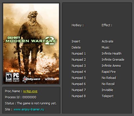 Call of Duty: Modern Warfare 2 Trainer +8 v1.0 Enjoy - download cheats, codes, trainers