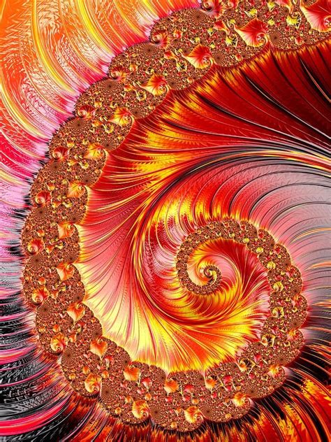 Spiral Fractal On Fire Digital Art by Mo Barton | Fractals, Abstract, Fractal art