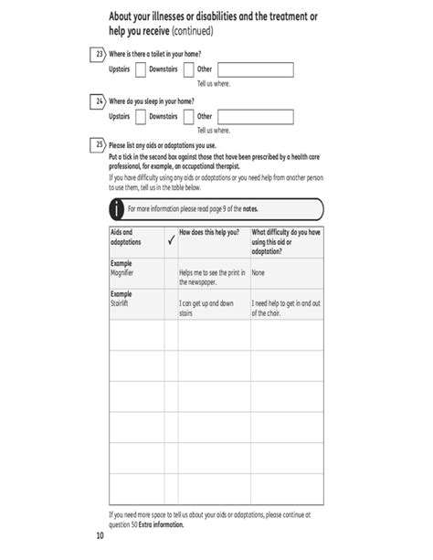 Attendance Allowance Form - UK Free Download