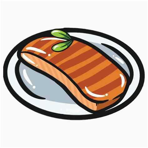 fish meat sashimi flat design outline vector illustration 3514350 ...