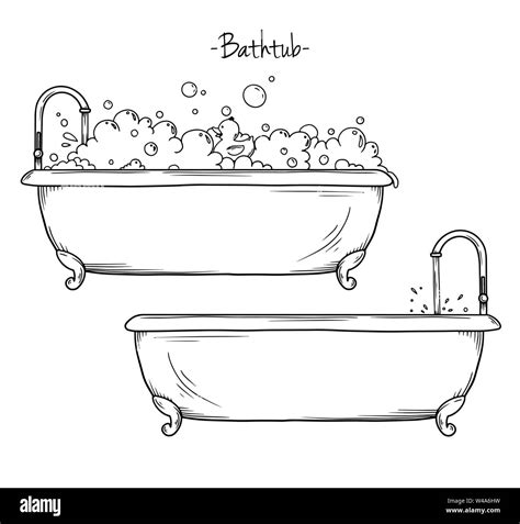 Sketch bath foam and rubber duck. Vector illustration in sketch style Stock Vector Image & Art ...