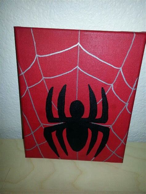 Spider-Man canvas. Cute Canvas Paintings, Canvas Painting Designs, Easy Canvas Painting, Small ...