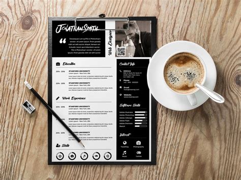 Free Black Resume Template by Andy Khan on Dribbble