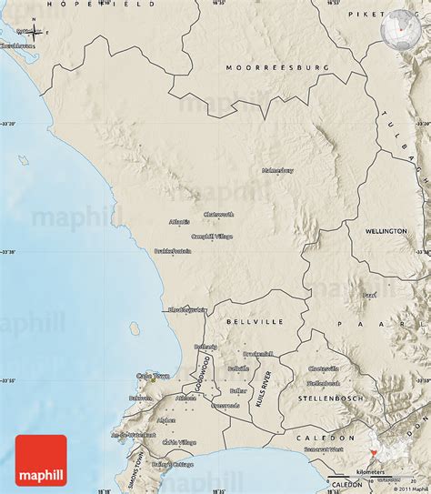 Shaded Relief Map of MALMESBURY