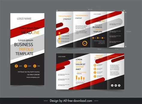 Blank tri fold brochure template vectors free download graphic art designs