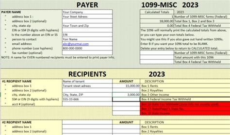 1099-MISC template for common boxes Revised for 2023 - Irs1099Forms