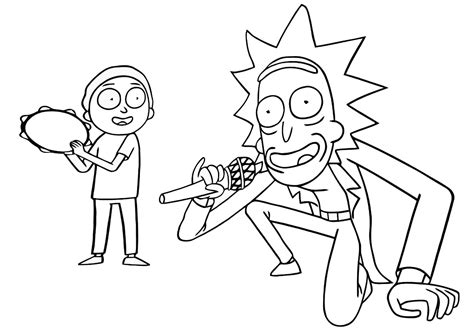 Rick Sanchez and Morty Coloring Page - Free Printable Coloring Pages for Kids