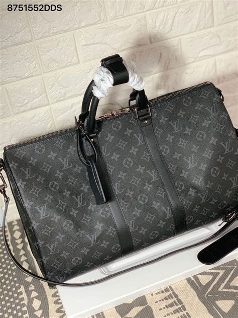 Louis Vuitton lv keepall carry-on duffel travel luggage bag black ...