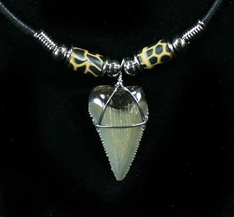 Serrated Fossil Great White Shark Tooth Necklace (#27076) For Sale ...