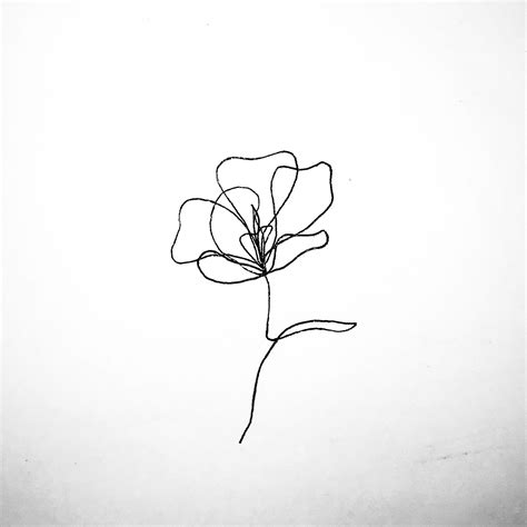 continuous line tattoo flower - Benedict Stout