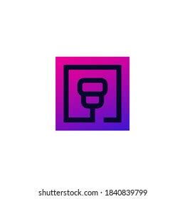 Ultrasound Logo Square Vector Stock Vector (Royalty Free) 1840839799
