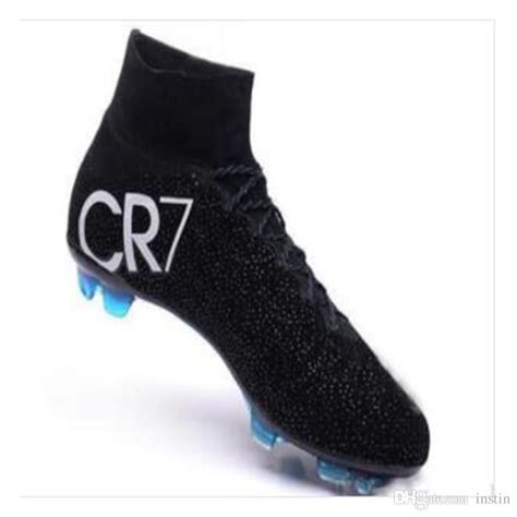 2021 Original Black CR7 Football Boots Mercurial Superfly V FG Soccer Shoes C Ronaldo 7 Top ...