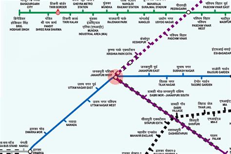 Janakpuri West station map - Delhi Metro