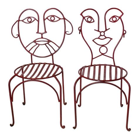 Midcentury Accent Wrought Iron Chairs at 1stDibs