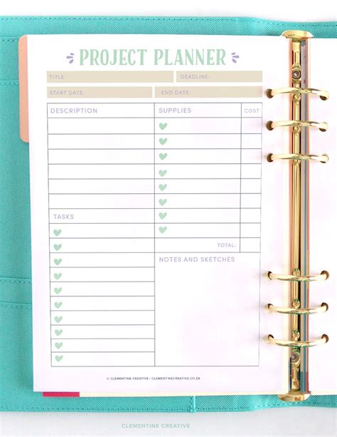 Ideas for New Projects? Plan them with this Free Printable Project Planner