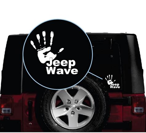 Jeep Wave Hand Vinyl Window Decal Stickers a2