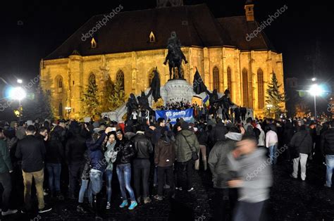 Crowd of people during a street protest – Stock Editorial Photo © salajean #58422729