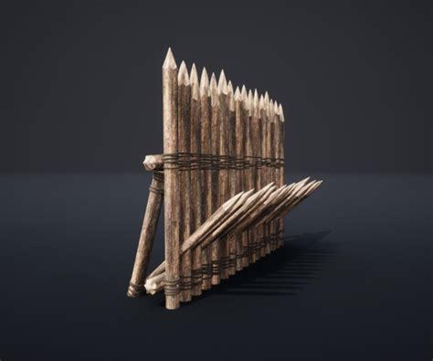 ArtStation - PALISADE BARRIER BARRICADE WALL DAM WOODEN MEDIEVAL ...