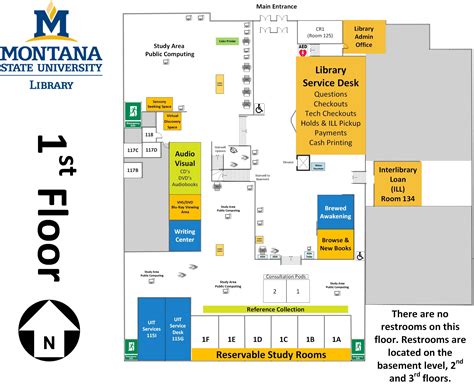 Renne Library - First Floor Map - MSU Library | Montana State University