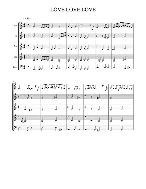 LOVE LOVE LOVE Sheet music for Piano (Mixed Quintet) | Musescore.com