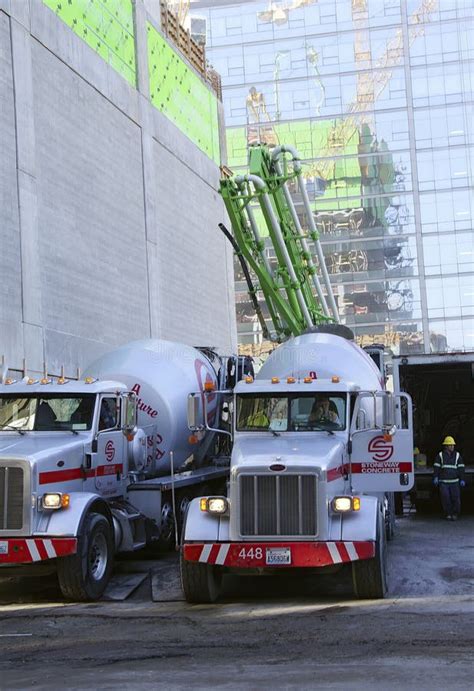 Cement trucks loading stock image. Image of concrete, white - 3100703