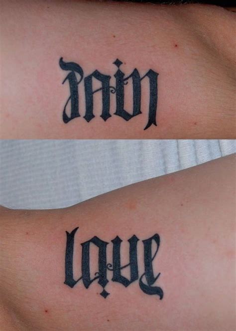 Body - Tattoo's - Love and pain ambigram tattoo - TattooViral.com ...