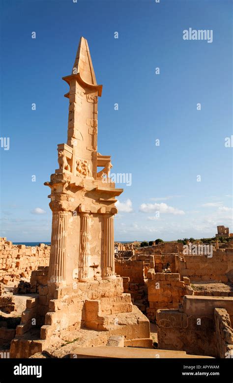 Mausoleum of Bes Sabratha Libya Stock Photo - Alamy