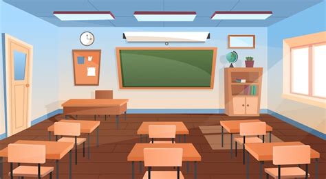 Premium Vector | Empty modern classroom and him interior