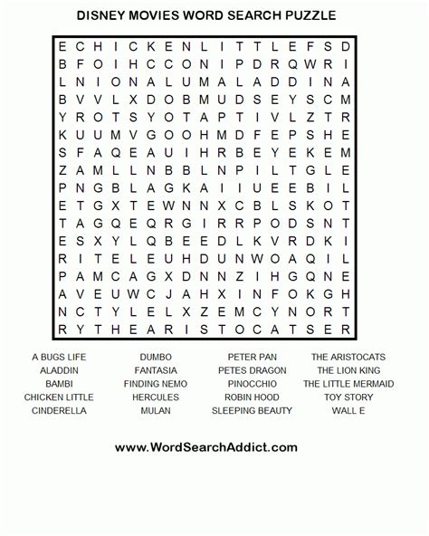 Printable Word Search Puzzles For 7 Year Olds