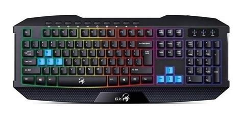 Teclado gamer Genius Scorpion K215 QWERTY español color negro con luz ...