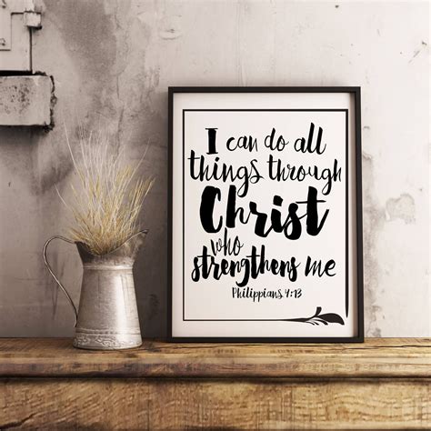 I Can Do All Things Through Christ Print. Phil 4:13 Bible | Etsy