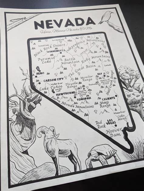 Nevada State Map + State Symbols : r/MapPorn