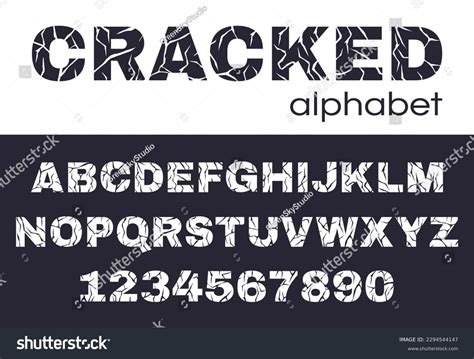 Cracked Alphabet Broken Abc Font Fissure Stock Vector (Royalty Free ...