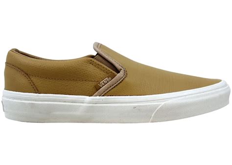 Vans Classic Slip On Embossed Leather Tan Men's - VN0A38F7MU1 - US