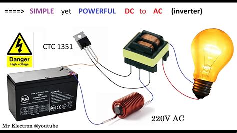 Simple Inverter 12v DC to 220v AC || Converter project for Car & Home - YouTube